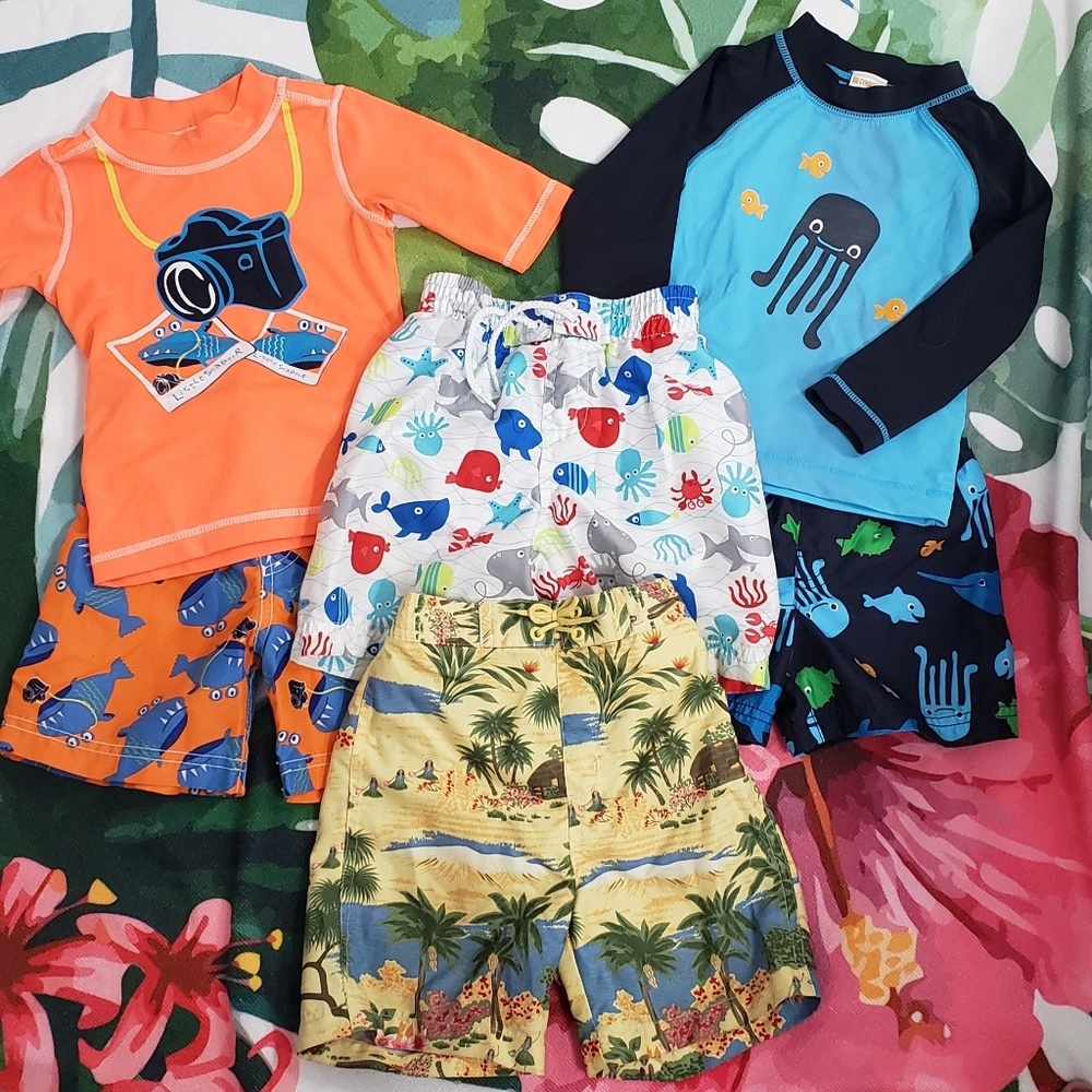 Toddler boy swim trunks and swim sets